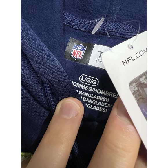 NWT NFL Apparel Seattle Seahawks NFL Mens Hoodie Sweatshirt Large Dri-fit Stitch - Picture 8 of 13